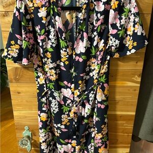 A New Day Navy Floral Midi Dress